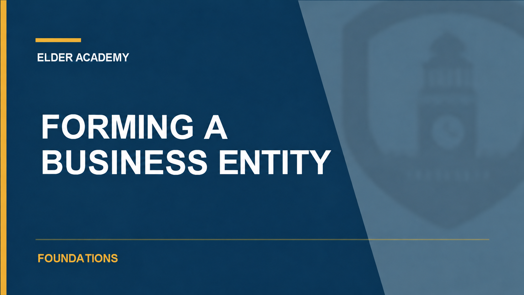 Forming a Business Entity course